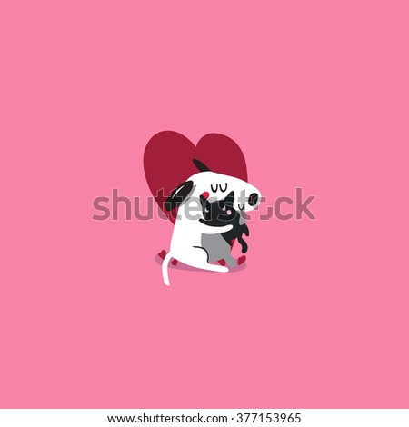 love dog and cat vector art