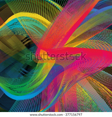Abstract colorful wavy lines background illustration