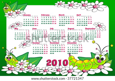 2010 Kid calendar with grubs and flowers