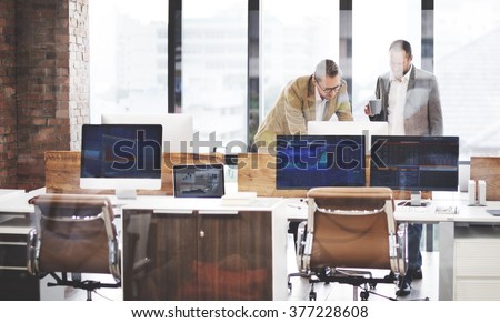 Business Team Busy Working Workplace Concept
