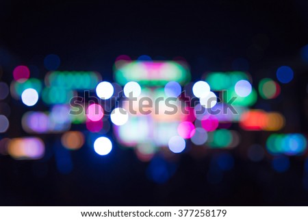 Light flare of blurred background night scene in concert party