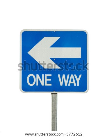 one way traffic sign isolated