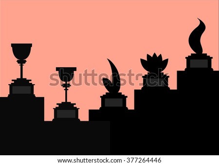 Silhouette Chalice on Stairs