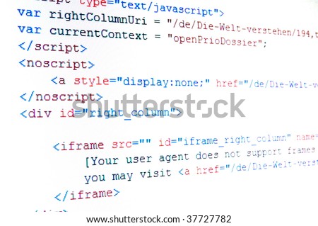 computer html code showing concept of internet and software programming