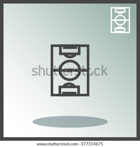 Football field pitch vector icon.