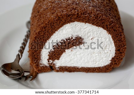Swiss roll chocolate cake

