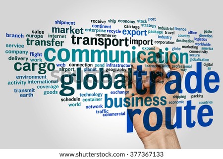 Trade route concept word cloud background