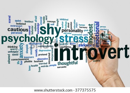 Introvert concept word cloud background Royalty-Free Stock Photo #377375575