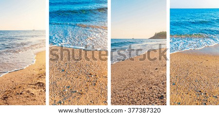 Collage sea beach picture background