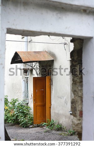 The Open Door with canopy outside