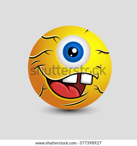 Cartoon Alien Eye Ball Mascot