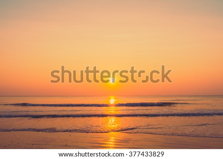 Beautiful sunrise on the tropical beach and sea landscape - Vintage Filter