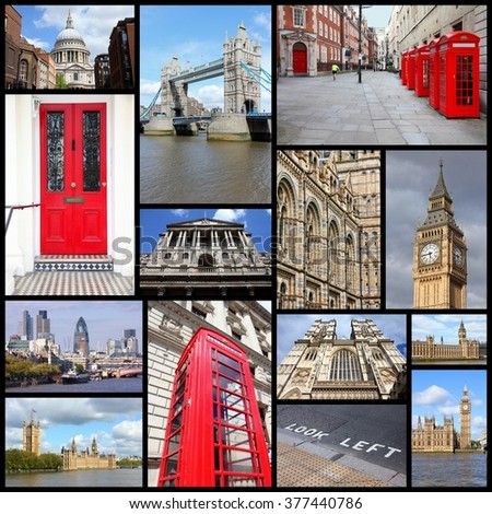 London travel collage