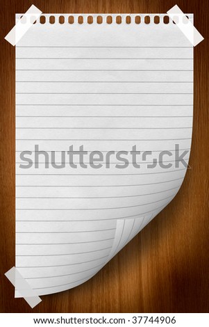 blank white paper background on the wood