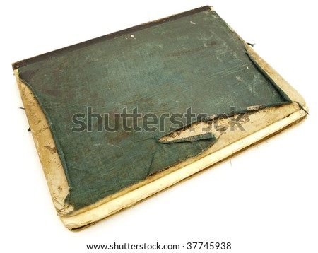 photo of the old book against the white background