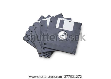Computer floppy disks isolated on white background