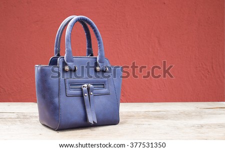 Blue women bag. Royalty-Free Stock Photo #377531350