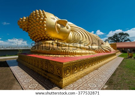 Reclining buddha at Songkhla ,Thailand. Generality in Thailand,This photo is public domain or treasure of Buddhism,no restrict in copy or use. No any trademark or restrict matter in this photo