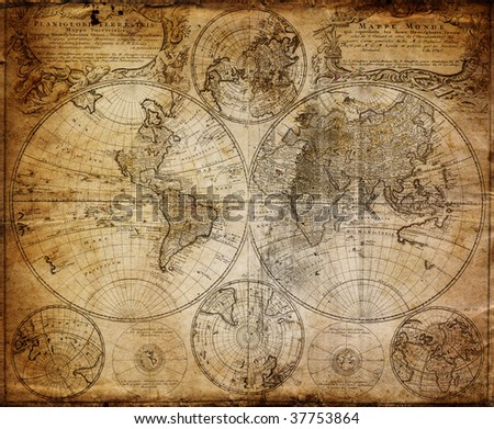 old map (1746) Royalty-Free Stock Photo #37753864