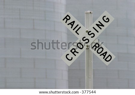 Railroad crossing sign with space for copy