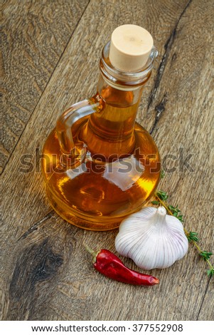 Sunflower oil with garlik and red hot pepper