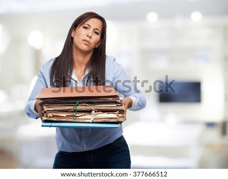 business woman with files