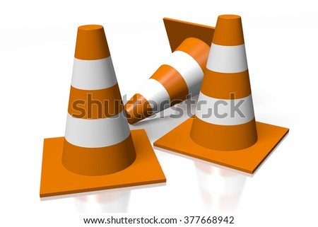 3D traffic cones - great for topics related with cars, driving etc.