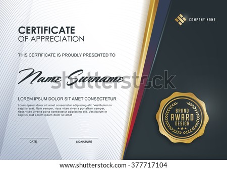certificate template with luxury and modern pattern,diploma,Vector illustration  Royalty-Free Stock Photo #377717104