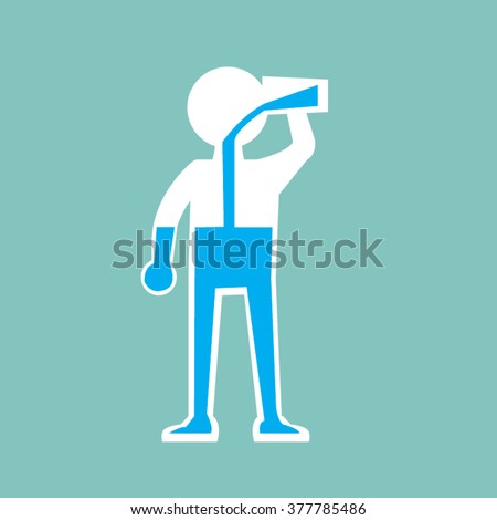 Drinking water -vector Royalty-Free Stock Photo #377785486