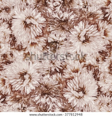 Seamless Pattern with Aster Flowers
