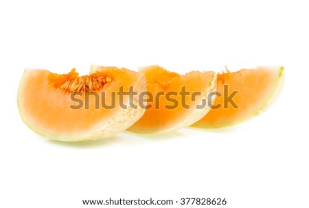Cantaloupe isolated on white background. clipping path in picture. 