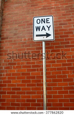 One way sign. Adelaide, Australia