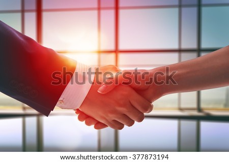 handshake of businessmen. the concept of successful negotiations. Royalty-Free Stock Photo #377873194