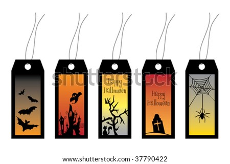 Collection of Halloween labels. Easy to edit vector image.