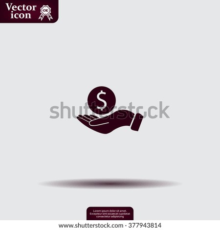 Dollar with hand icon
