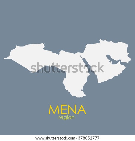 Mena Region Map Vector Illustration EPS10 Royalty-Free Stock Photo #378052777