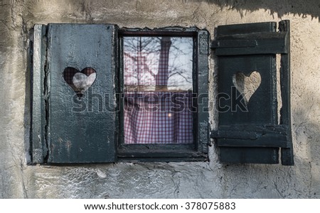 Lovely window with hearts that looks like a fairy tale window
