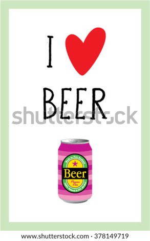 i love beer vector illustration