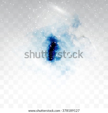 Vector blue cloud. Floral Background with Smoke, Watercolor Texture.