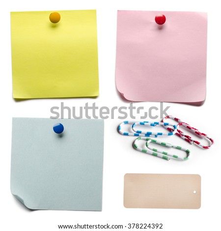 Set of office accessories isolated on a white background
