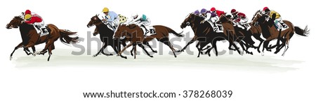 Horse racing competition- vector illustration