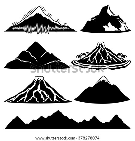 Vector set. Mountain icons.