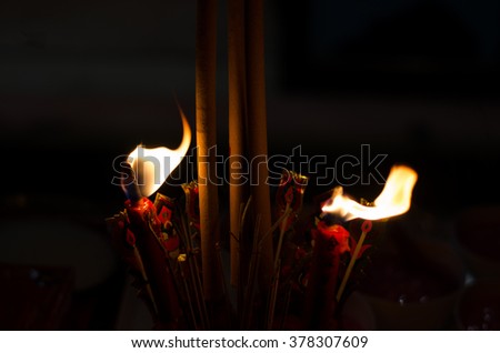 candle flame at night