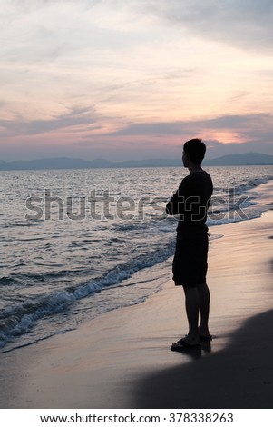 silhouette of a boy at RAYONG bleach.