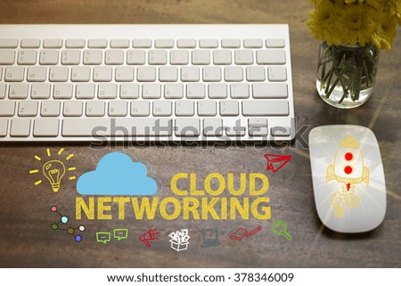 CLOUD NETWORKING concept in home office , business concept , business idea
