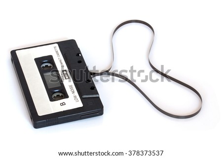 Hart cassette retro tape, side B on white background