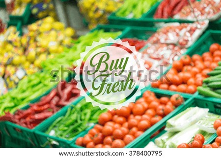 Blurred Farm's Market with Label