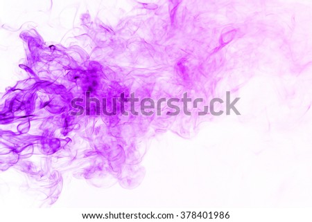Pink and purple smoke texture on white background