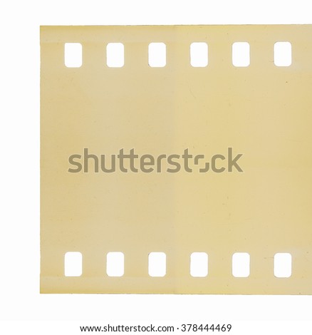  Old scratched film once used for photography and cinema movies isolated over white vintage