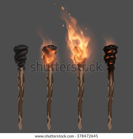 Torch with flame